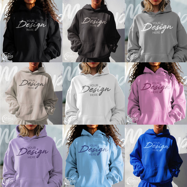 Close-up Hoodie Mockup Bundle | Elena, Natasha, Raina